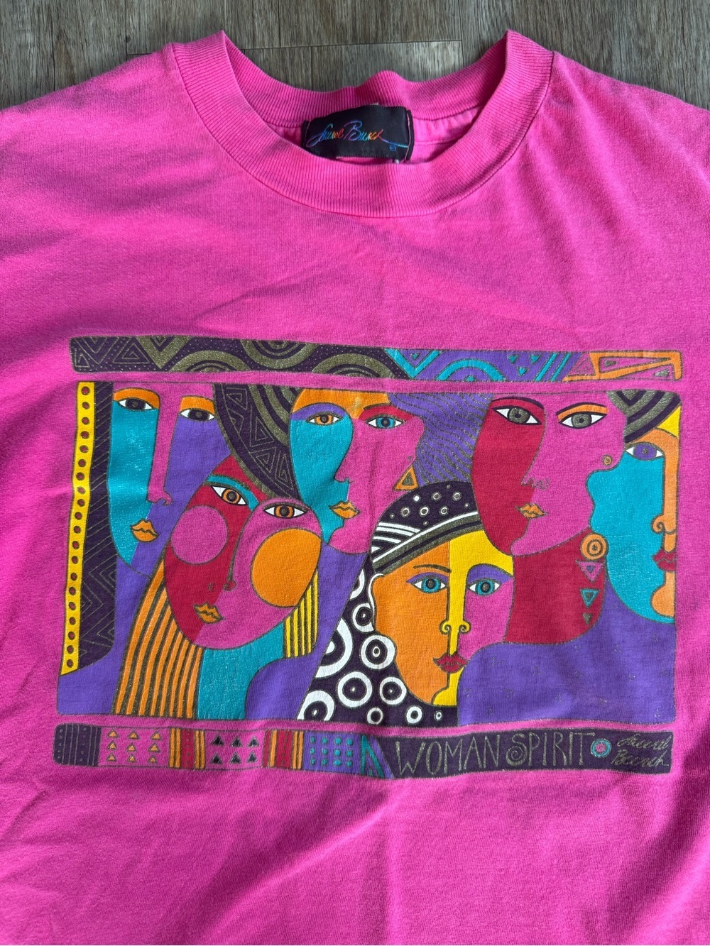 Vintage Hot Pink Woman Spirit Pop Art Single Stitch T-Shirt - Picture 2 of 5